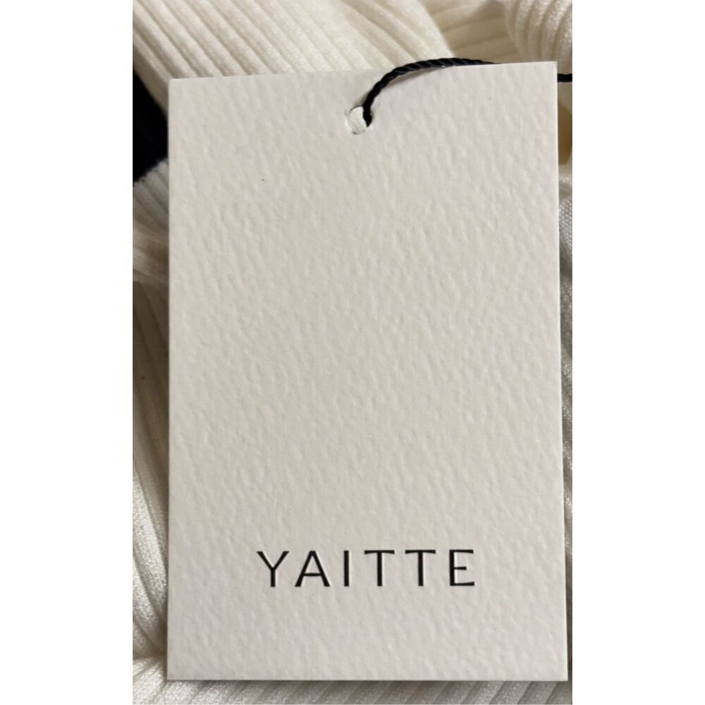 Yaitte Exclusive Ribbed Midi Halter Dress In White & Black Nwt Size Small — image 6 of 6